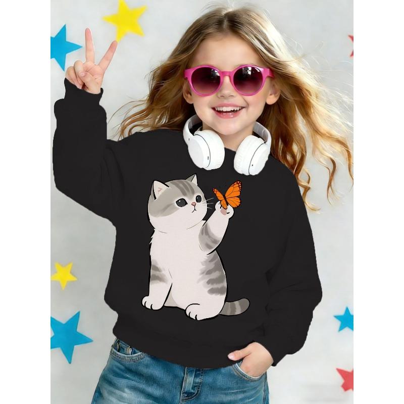 Kids Sweatshirt,Round Neck Sweatshirt for Spring/Autumn, Fashionable And Versatile Cute Print Casual Sweatshirt,Soft Cotton Sweatshirt