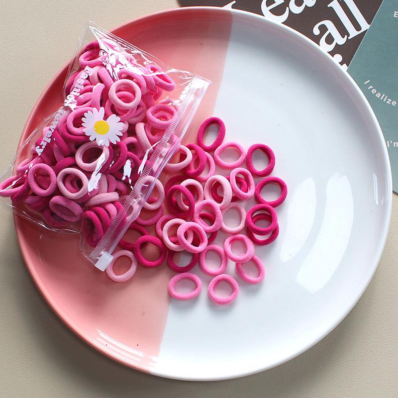 100 Stück/Lot Elastische Haargummis für Kind Mädchen Gummiband Weiß Schwarz Bunt Kleine Haargummis Stirnband Baby Accessoires