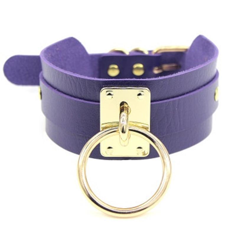 Cool Oversized Choker Fetish Argintiu/Aur O Metal Punk Stil Retro Guler din piele Bondage Sub BDSM Harness Colier