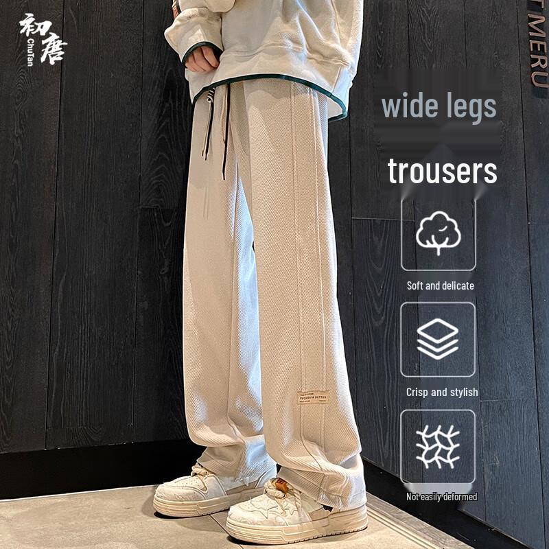 

Chutang Men s Autumn/Winter Thickened Wide-Leg Straight Trousers 2XL