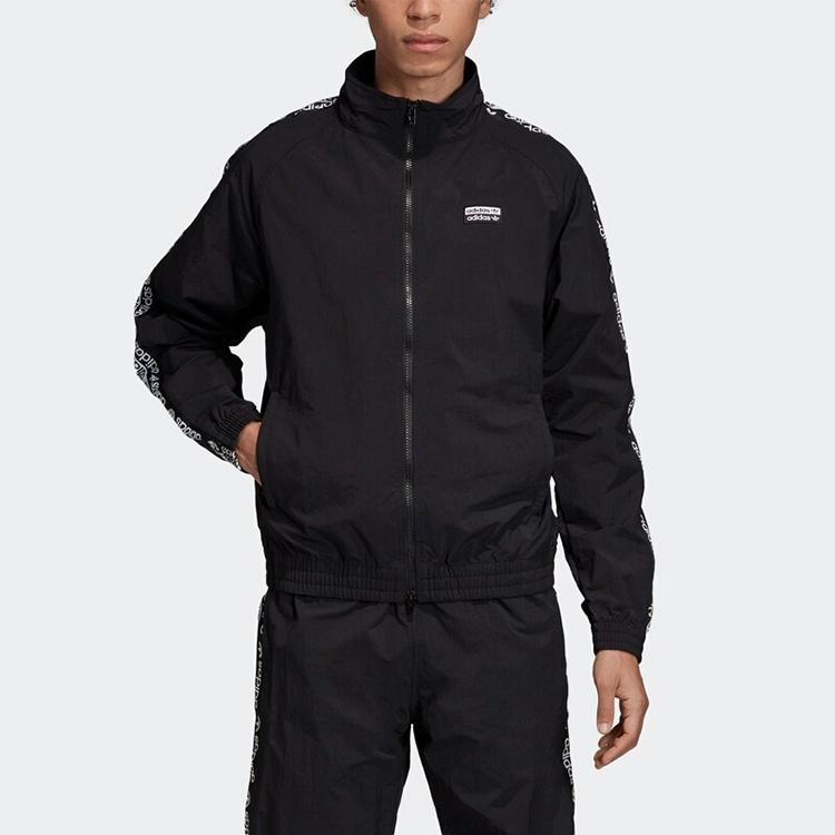 adidas originals Stand-up Collar Causual Sports Jacket Coat Male Black Men's FL1763