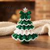 Decorative Yarn Tree for Bookshelves DIY Crochet Christmas Kit, Beginner-Friendly Xmas Craft Kit with Bow Wool Set And Faux Pearl Embellishment,