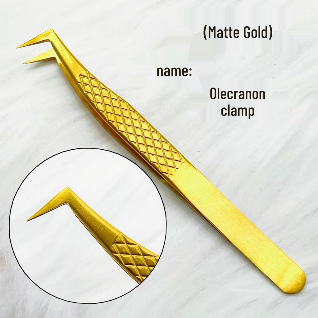 Gold Precision Eyelash Extension Tweezers: Mesh, Feather, Dolphin, Blooming Styles