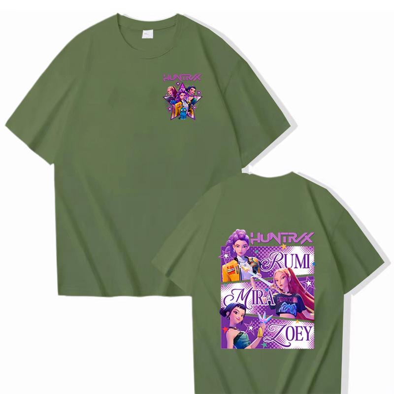 Movie KPop Demon Hunters T-shirt Summer Harajuku Short Sleeve Tee for Casual Loose Women and Men Graphic Printed Tops