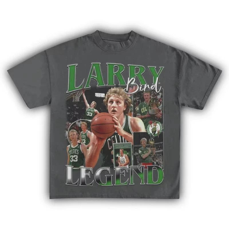 Larry Bird Boston Celtics #33 "Legend" Vintage Bootleg Oversized T-Shirt, NBA Hall of Fame Graphic Tee, Unisex Casual Top