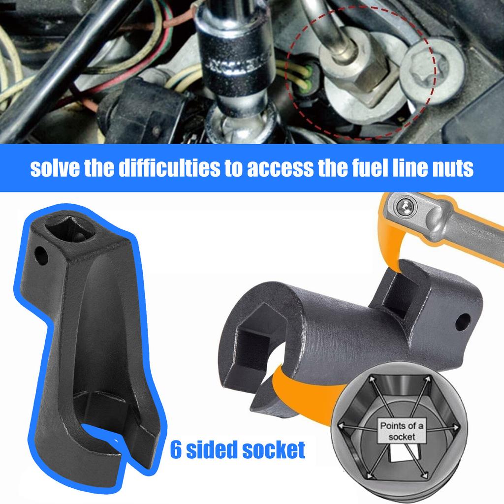 Diesel Fuel Line Socket Tool Replace J-48770 W47058090900 for Detroit DD13 DD15 DD16 Fuel Lines Reinforced Socket Tool