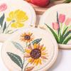 Stamped Cloth Tulip Sunflower Punch Needle Kit Yarn Thread DIY Embroidery Kit