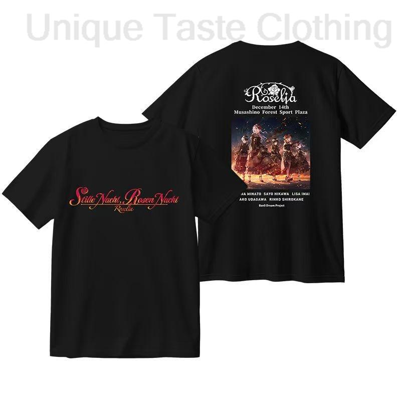

BanG Dream Roselia T Shirt 14TH LIVE Anime Yukina Minato Sayo Hikawa Ako Udagawa Rinko Cartoon Print Tshirt Summer Cotton Tee 3XL