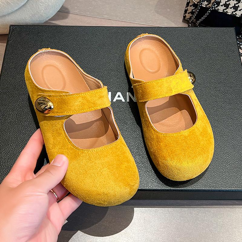 Spring/Summer New Style Mary Jane Sandals, French-style Soft-soled Slippers, Lightweight Anti-slip Head-encased Half-Flip Flops