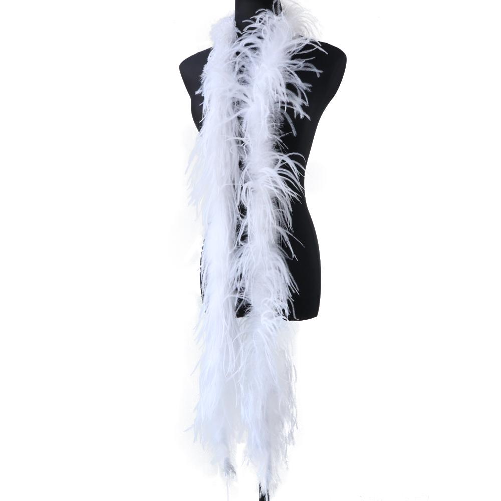 1Ply Ostrich Feather Boa Long High Quality Ostrich Feather Scarf Trims for Party Halloween Clothing Decoration Shawl 2 Meters