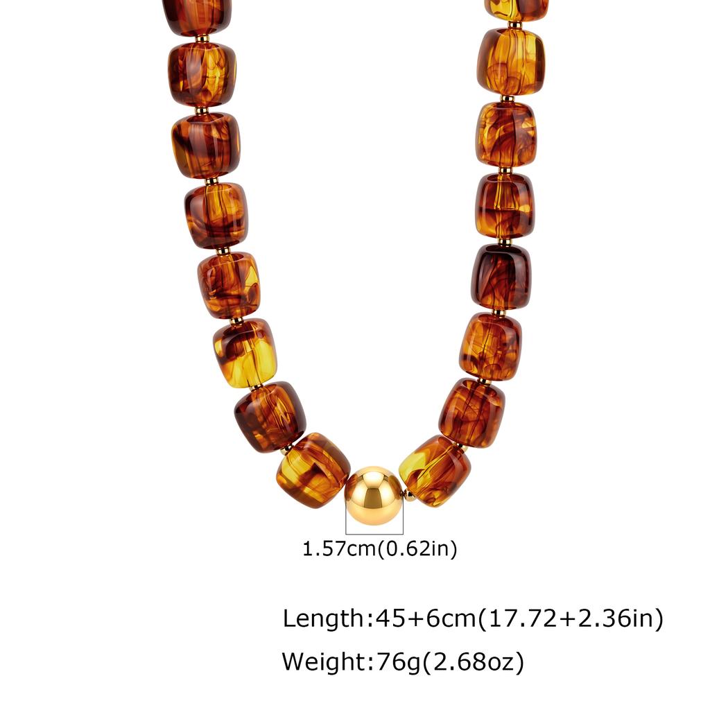 Fashion Colorful Acrylic Big Beads Heart Pendant Necklace for Women, Creative Clavicle Chain Necklace, Statement Trendy Jewelry