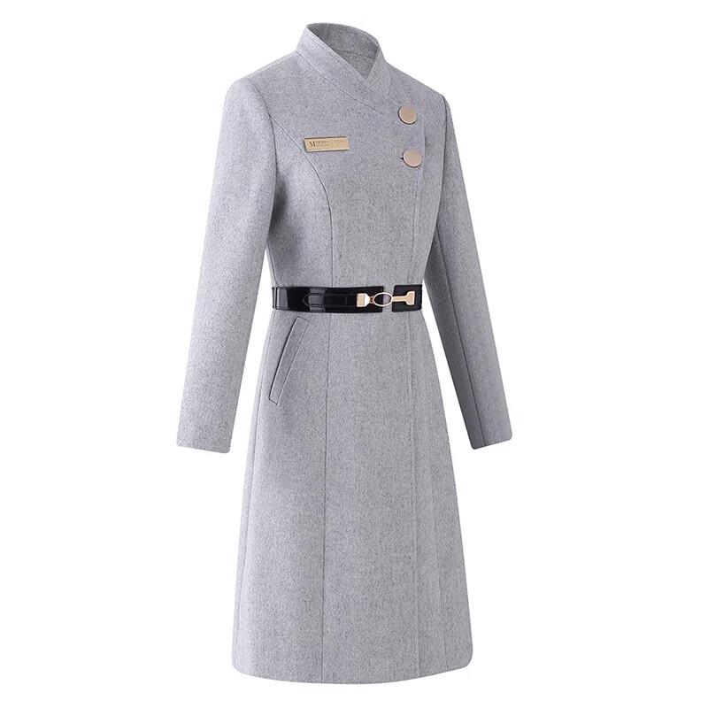 Damski Profesjonalny Wełniany Płaszcz Dopasowany