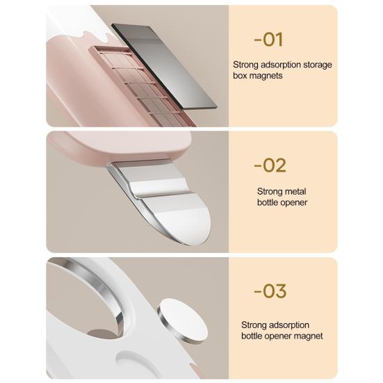 Magnetic Straw Holder Wall-Mounted Straw Organizer with Built-In Bottle Can Opener Reusable Straw Storage Box for Fridge Cabinet Counter