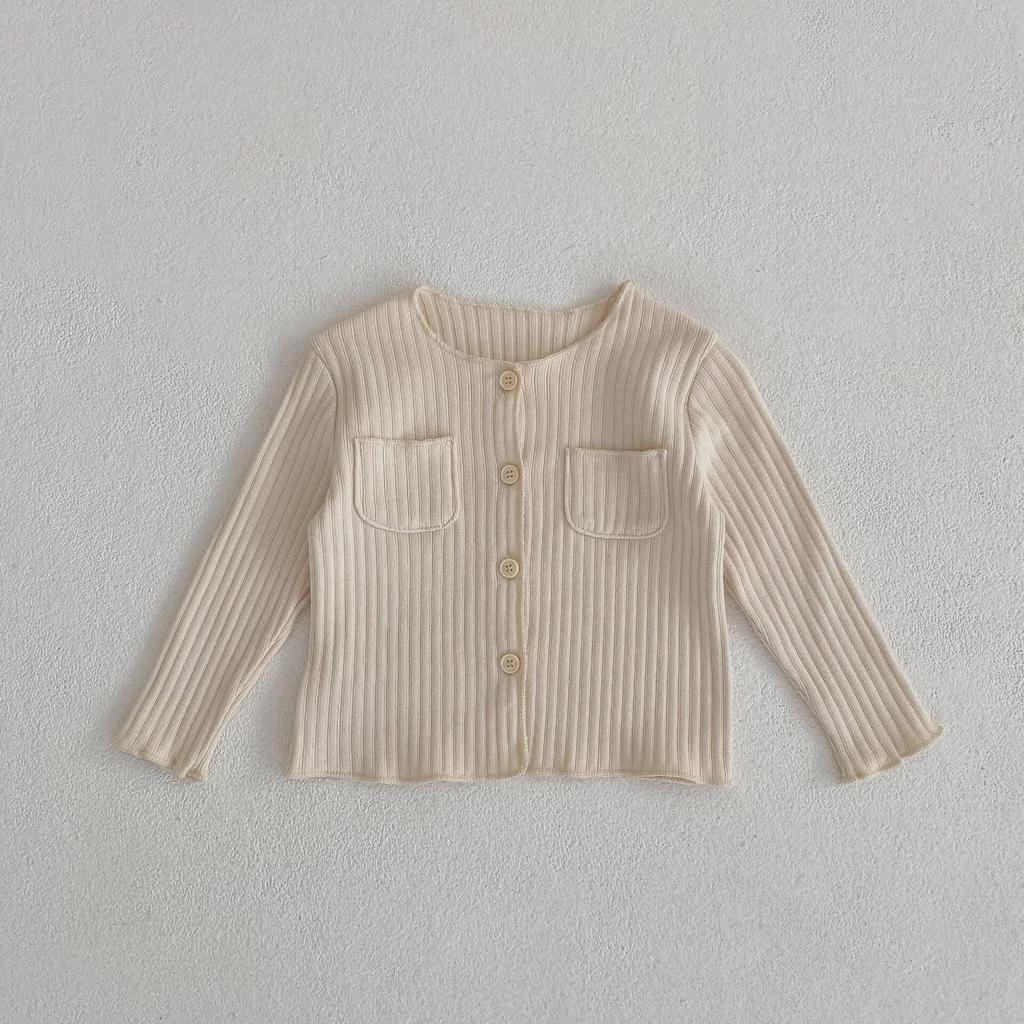 2024 Spring Unisex Baby Striped Pocket Top & Trousers Set