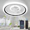 ZXhome 50cm Ceiling Fan, Two-in-One Fan, APPRemote Control, LED Ceiling Light, Fan with Fan, Daylight, Neutral White, Warm White, Stepless