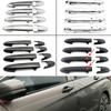 Upgrade For Honda Fit Jazz GK5 GP5 2014-2018 Chrome Carbon Fiber Door Handle Cover Overlays Protection Catch Cap