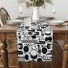 Musical Note Instrument Linen Table Runner Party Decor Reusable Farmhouse Kitchen Dining Table Runner Wedding Decorations