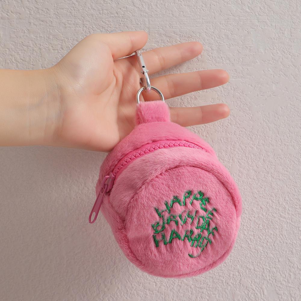 

Mini Plush Makeup Bag Student Backpack Accessory: Coin Purse, Lipstick & Earphone Storage