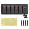 5 Gang Rocker Switch Panel Automobile switch Dual USB Port 4.2A Outlet Combination Digital Voltage Display