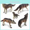 Realistisches PVC-Waldwolf-Modell für Kinder, Lernspielzeug mit Heul- und Jagd-Design