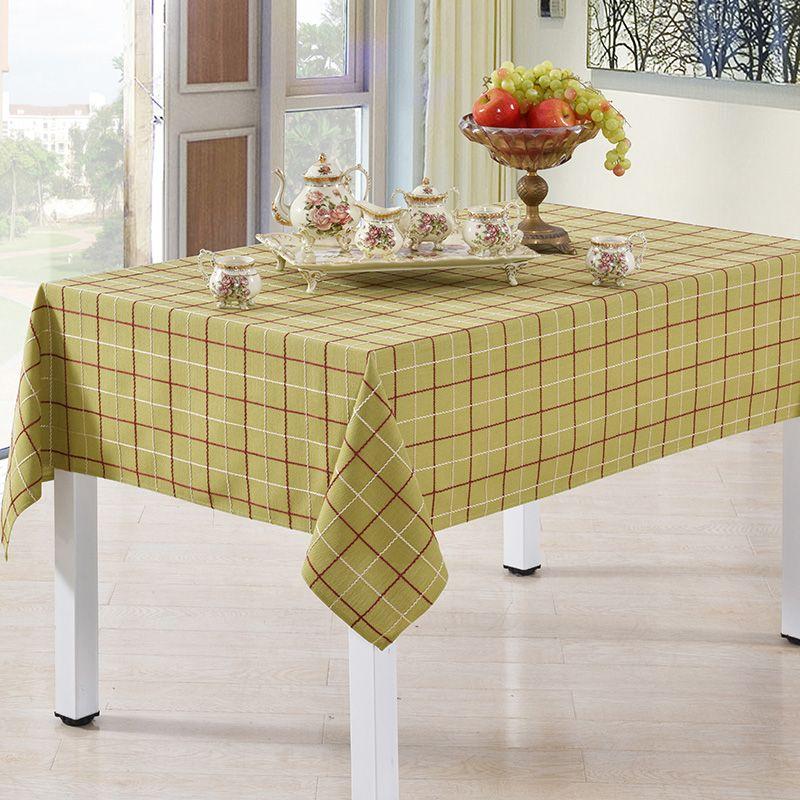 

Wine Red Plaid Thickened and Anti-Scald Pastoral Rectangular Tablecloth Green [Custom-made Special Shooting] No Return