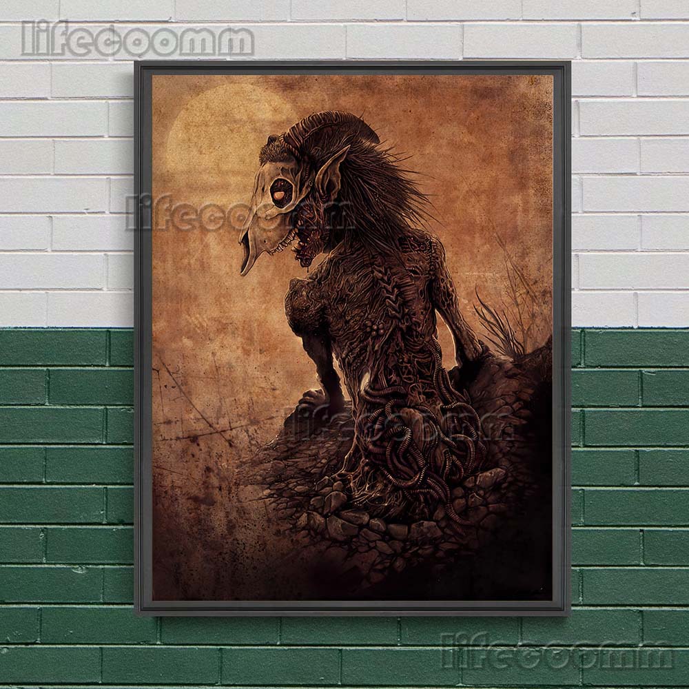 Medusa And Shaman Witches Retro Wall Art Canvas Painting Evil Devil Witchcraft Art Poster And Prints Home Decor Wicca Art Prints No Frame