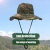 Men's Camouflage Fisherman Hat Women's Big Brim Trend Jungle UV Protection Outdoor Fishing Hunting Travel Hiking New Bucket Hat
