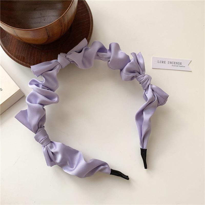 Sweet Satin Knot Hairbands for Women Candy Colors Handmade Bow Hair Hoop Korean Girl Ins Hair Accessories