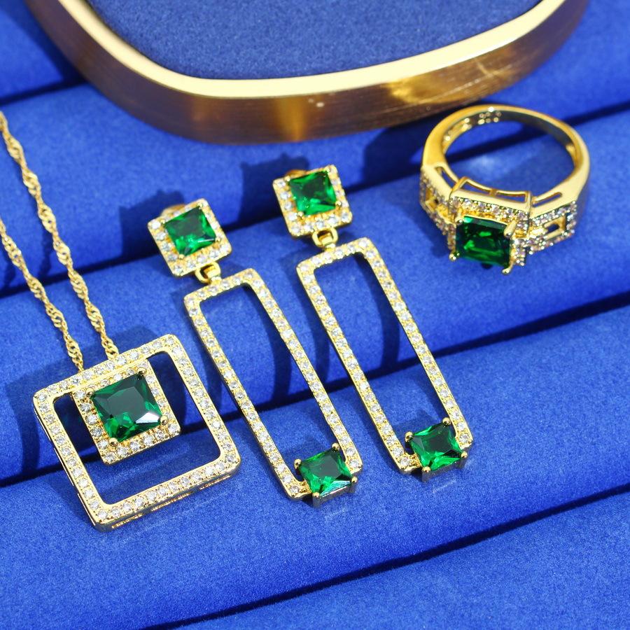 Jewelry European and N Anti Allergic Zircon Necklace Earring Jewelry Set