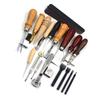 19pcs Set Leather Craft Punch Tools Leathercraft Stitching Carving DIY Handmade Groover