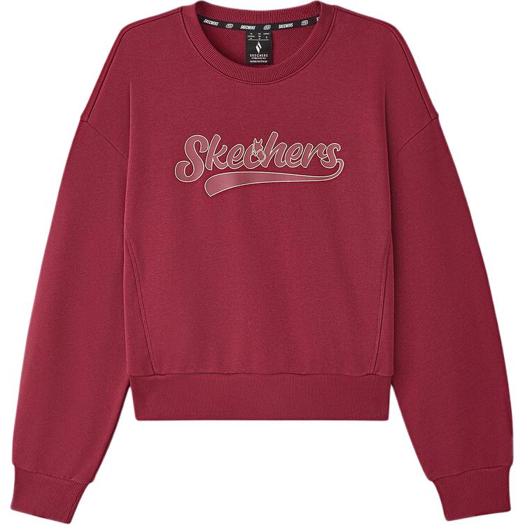 Skechers New Year Collection 26SS CNY Comfortable Soft Skin-Friendly Loose Round Neck Pullover Sweatshirt Women sweatshirt L126W001-02WW S