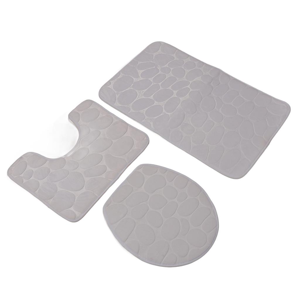 Conjunto de 3 Tapetes de Banheiro Forma U Tapete para Vaso Sanitário Tampa de Vaso Sanitário Tapete de Banho Absorvente de Água Antiderrapante Tapetes de Banho para Treinamento de Penico Crianças Adulto