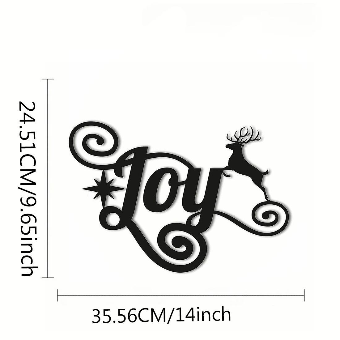 

1 шт. Радость с рождественской тематикой оленей, лазерная резка, сплошной декоративный домашний настенный знак, наклейка на стену, художественное произведение, силуэт из железа, светло-зеленый