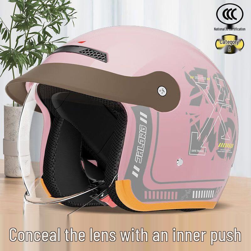 All-Season Universal Electric Vehicle Motorcycle Helmet - Unisex, Winter Warm, Safety Certified 660 Black - Retractable Visor - 3C Certified