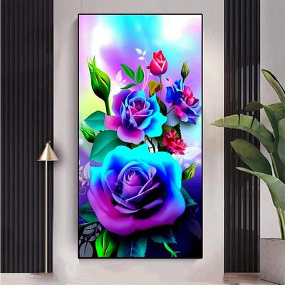 5D DIY Diamond Painting Rose Full Square Round Diamond Art Mosaic Cross Stitch Home Decor Beautiful Flower Large