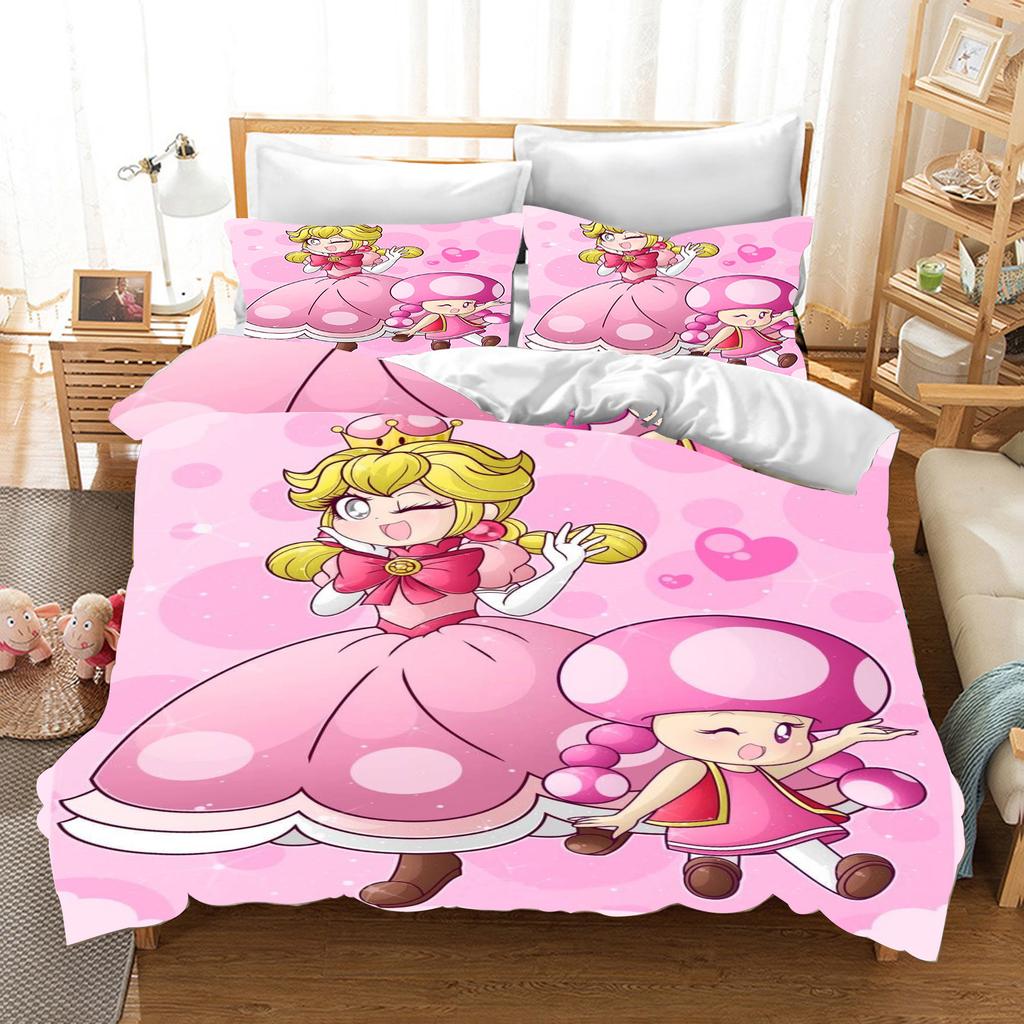 Mario Duvet Cover Set Comforter Bedding 3d Children'S Bedding Set 3-Piece 1 Quilt Cover King Size