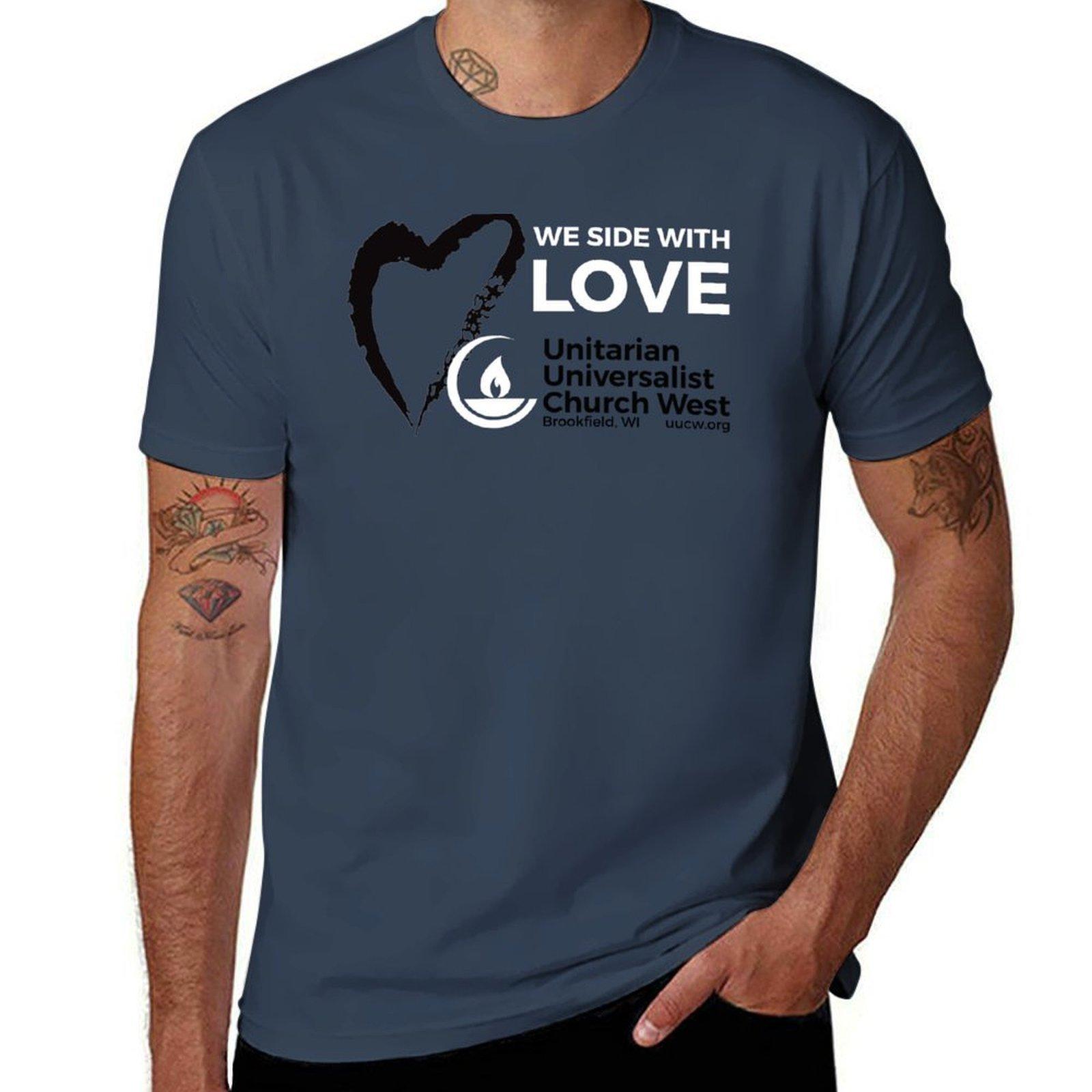 We Side With Love (Black White On Yellow) Tshirt Nonshrink Basic Cotton Tshirt S