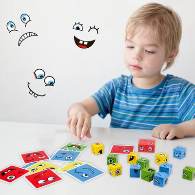 Face-Changing Block Puzzle Table Game Montessori Expression Parent-Child Interaction Intellectual Thinking Training Puzzle