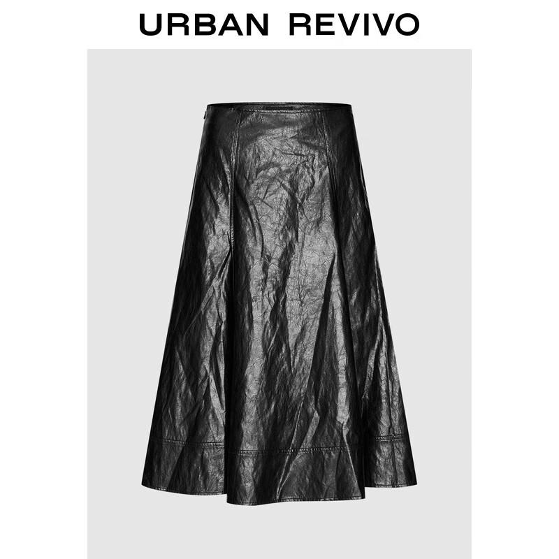 UR 2025 Autumn Retro Modern High-Waist A-Line Skirt S