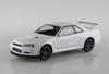AOSHIMA The Snap Kit Series Nissan R34 Skyline White Color Coded Plastic Model 1/32 GT-R 11-B