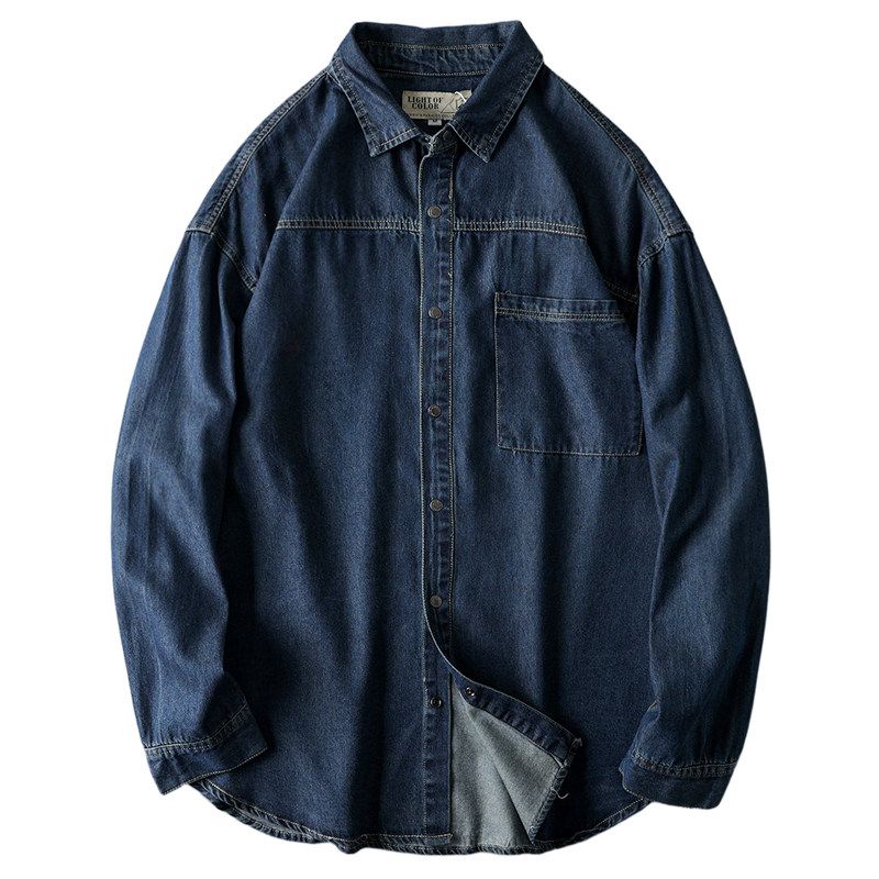 Heavy Long-Sleeved Retro Export Original Denim Shirt