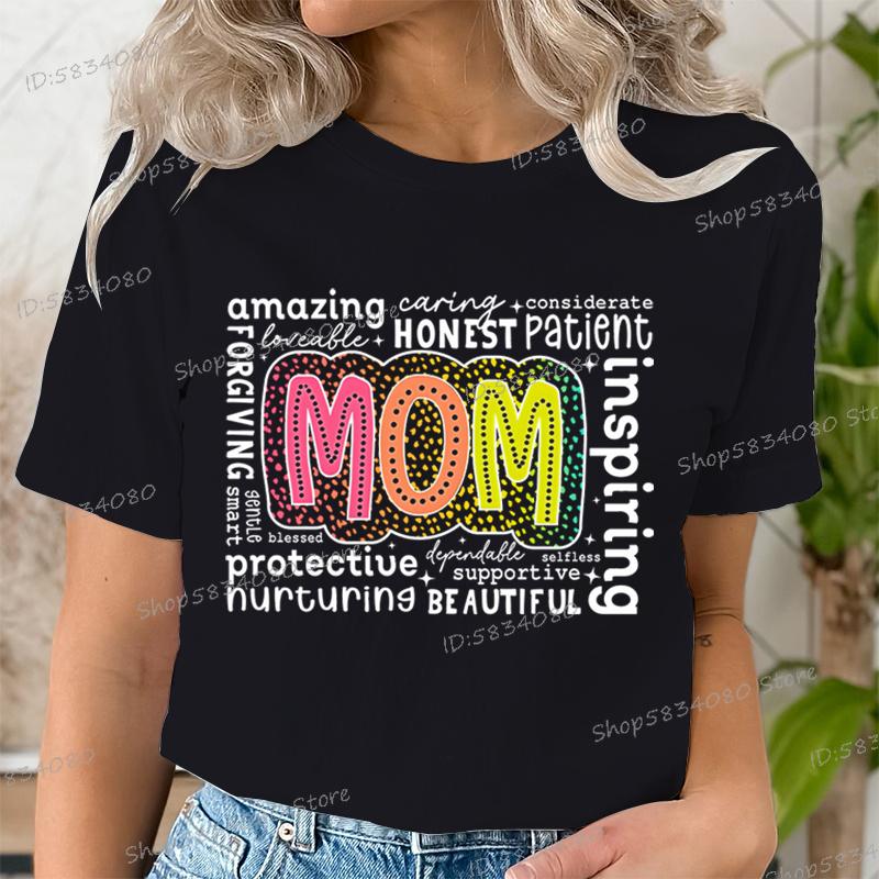 Retro Mutter Mode Lässige Oberteile Geschenk für Mama Lustige T-Shirts Muttertag Klassische Oberteile Mom Life Aufgedrucktes T-Shirt Damenbekleidung