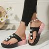 Fashion Shoes Female 2025 Brand Flip Flops Women's Slippers Fashion Outdoor Summer String Bead Beach Comfortable New Light Flat Slippers