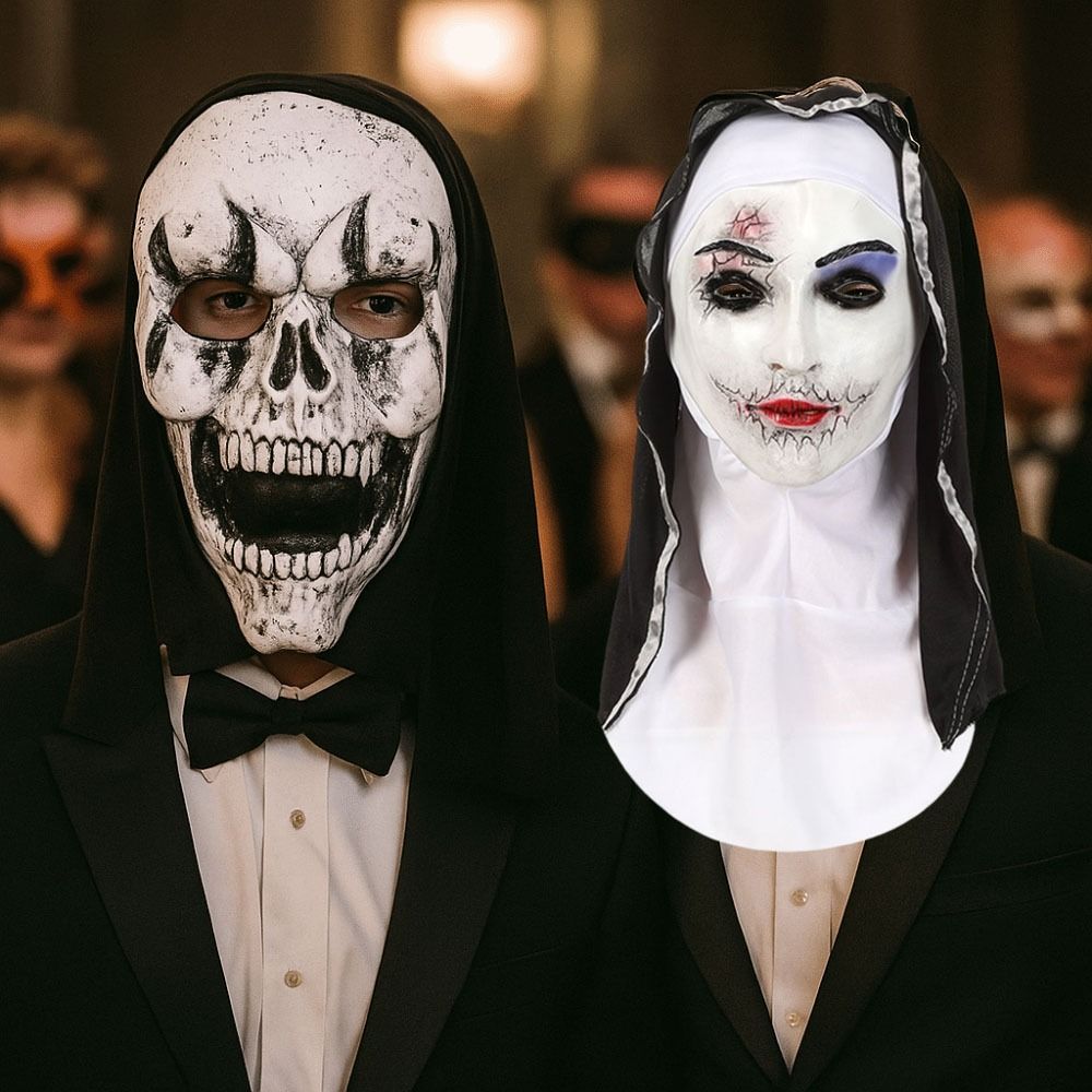 Unisex Halloween Skull Headwear Universal Halloween Latex Mask Screaming Zombie Mask Costume Party