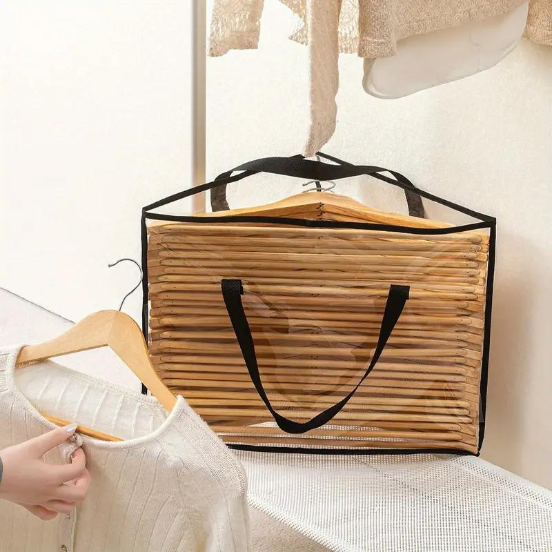 New Fabric Hanger Triangle Storage Bag Wardrobe Clothes Rack Organizer with Handle Foldable Hanging Clothes Hanger Storage Bag