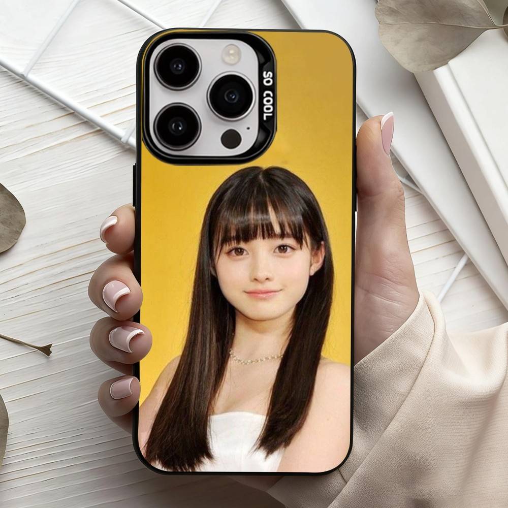 CUTE Actress Kanna Hashimoto Phone Case For iPhone17,16,15,14,13,12,11 Plus,Pro Max Black Candy silver phone case