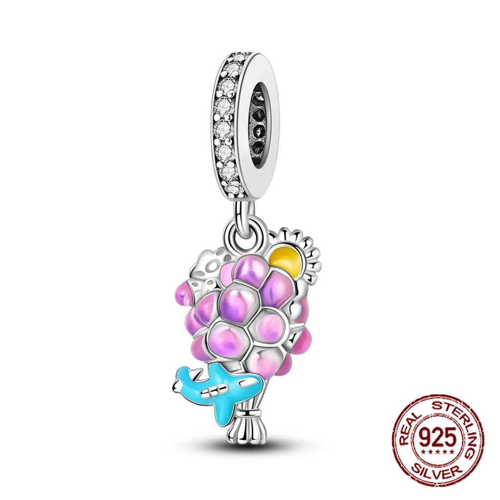 Newest Charm Bead Air Balloon Colorful Copper Love Family Dangle Fit Necklace Bracelet Diy Jewelry