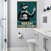New Creative English Handwashing Slogan Canvas Poster Bathroom Toilet Wall Decoration Drawing Core Inner Frame Hanging Pictures