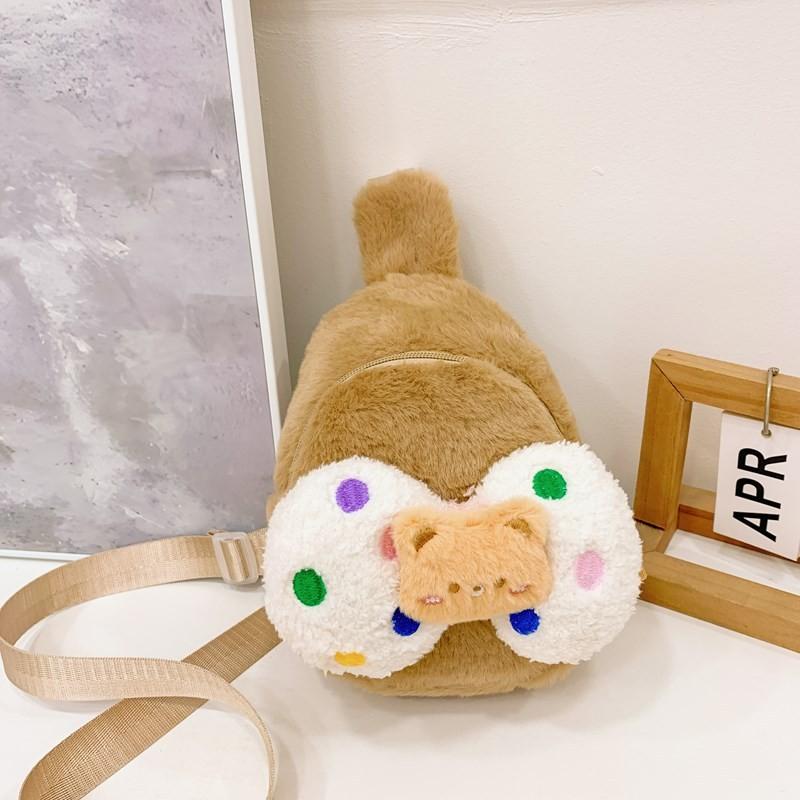 Plush Fashionable Melty Sling Bag For Children With Adorable Prints And Design Lightweight