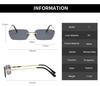 Rimless Square Sunglasses Women Vintage Brand Design Ladies Transparent Lens Sun Glasses Punk Rectangle UV400